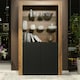 image 3 of Modern Display Cabinet with Glass Shelves | Living Room Storage Unit | Black High Gloss Cupboard Doors Multi | Oak & Black
