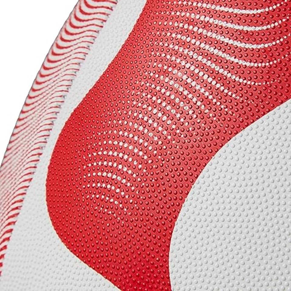 image 1 of Canterbury Unisex Thrillseeker Play Rugby Ball | Standard Grip | Training Ball Rugby Ball, White/Red, 3