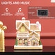 image 4 of HOMCOM Christmas Village Gingerbread House with LED Lights and Music, Lighted and Musical Christmas Candy House with Gingerbread Man, Battery Operated, Brown