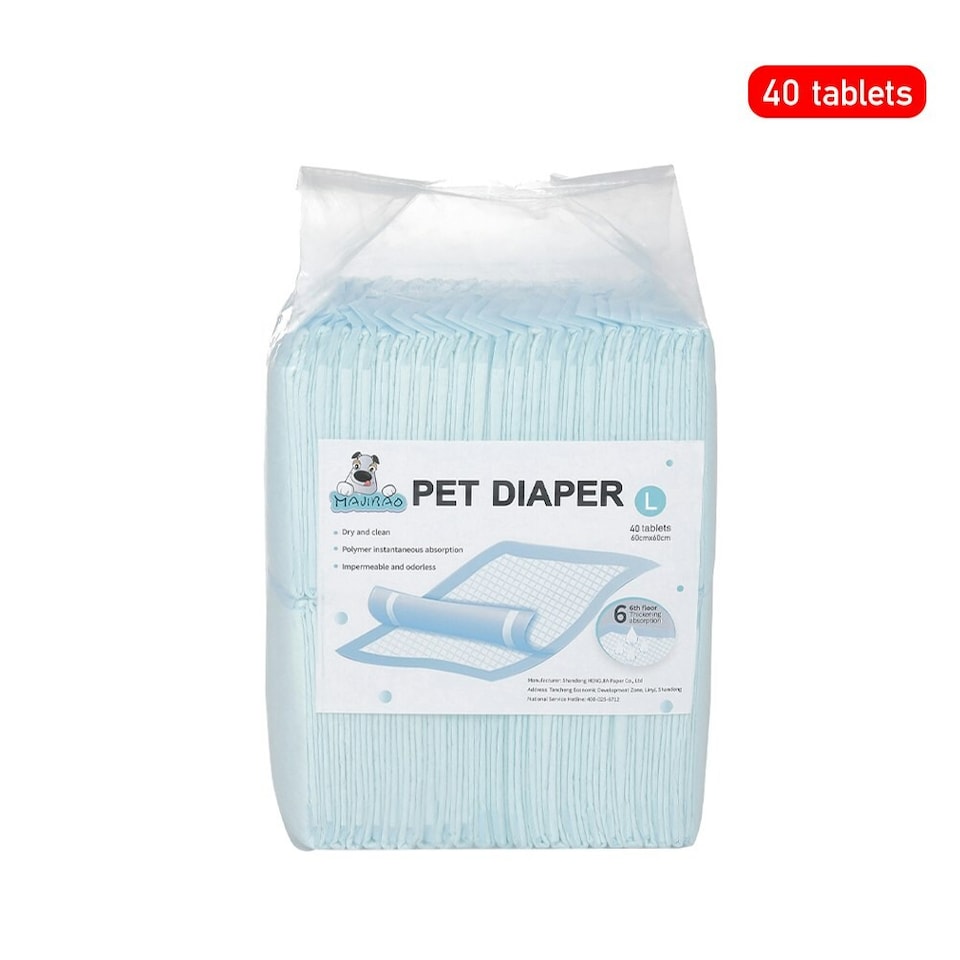 image 1 of Living and Home 40 Pcs Disposable Dog Diaper Pads, 60cm W*60cm D