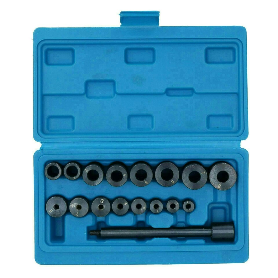 image 1 of 17pc Universal Clutch Fly Wheel Aligning Car Van Mechanics Kit Alignment TE136