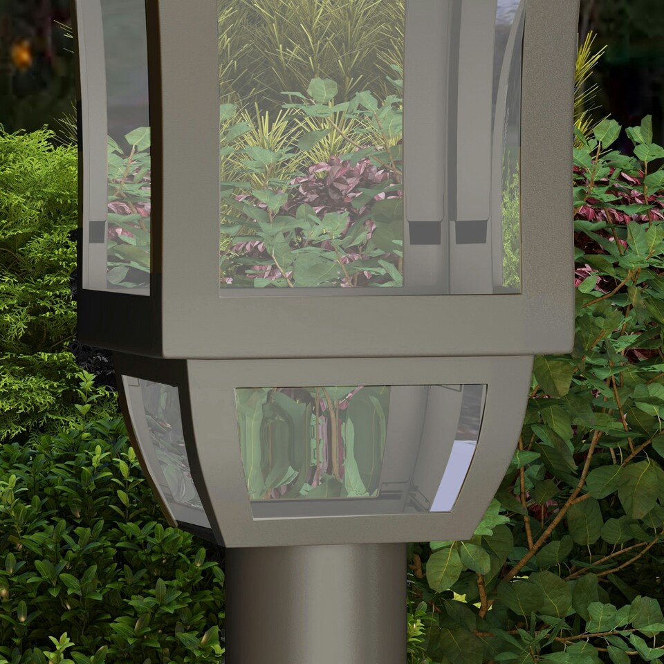 image 1 of Outsunny 1.3 m LED Garden Lamp Post Light, Waterproof IP44, Cool White Black