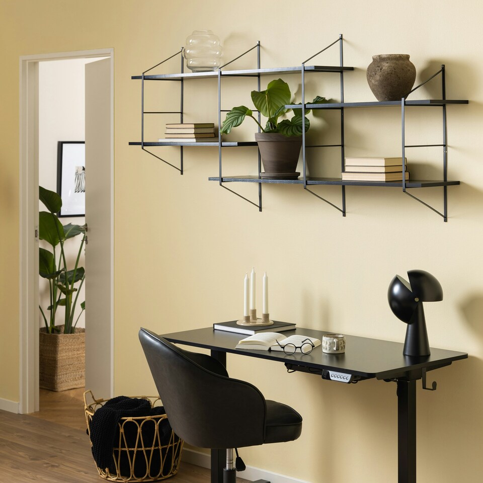 image 1 of Belfast Wall Unit with 4 shelves in Black