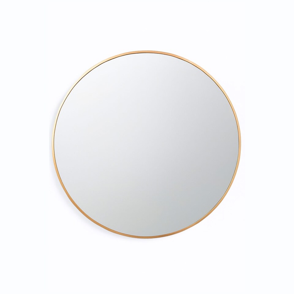 image 1 of Neo 50cm Gold Round Metal Frame Wall Mirror Float Glass HD Reflection Anti Rust Moisture Proof Wall Mounted Bathroom Bedroom Hallway Living Room Vanity | Gold | Gold