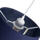 image 4 of Traditional 8 Inch Midnight Blue Linen Drum Table/Pendant Lamp Shade 40w Maximum | Blue