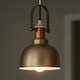 image 4 of CGC GEORGIE Industrial Metal Pendant Light Champagne & White inner with Brass Fitting Gold | Champagne