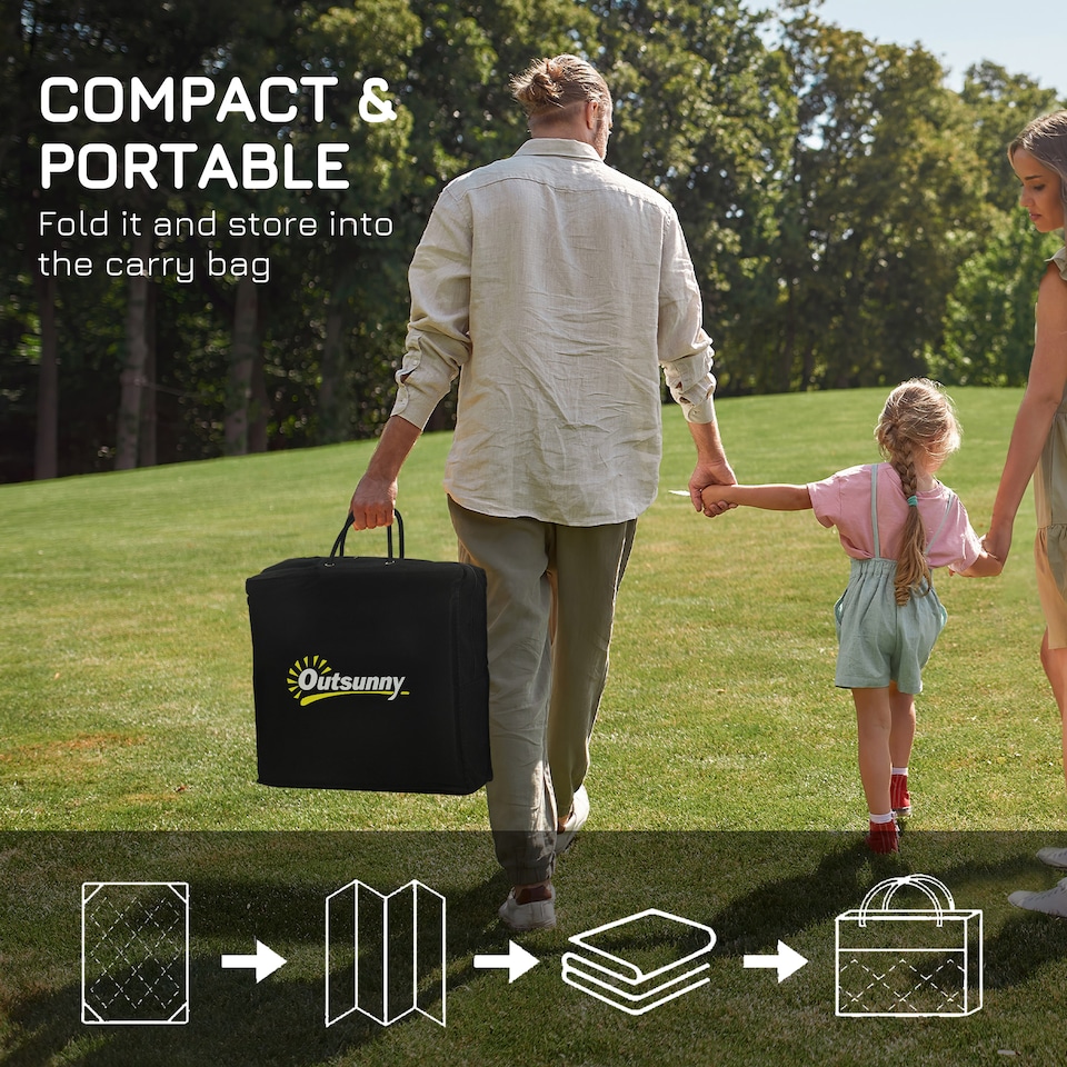 image 1 of Outsunny Reversible Waterproof Outdoor Rug W Carry Bag, 182 x 274cm, Brown | Multi | Grey and Cream | 182 x 274 x 0.3cm