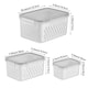 image 2 of Living and Home 3pcs Fridge Storage Containers Box with Removable Drain Baskets | Grey
