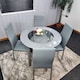 image 1 of Dining Table And 4 Chairs Grey Round Table With 4 Grey Chairs Dining Room Furniture | Grey | One Size | 5