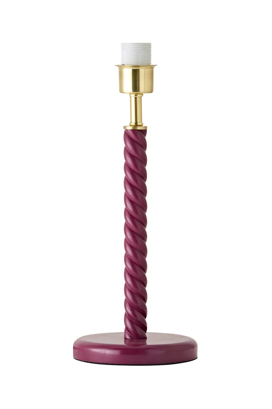 ValueLights Amara Wooden Stem Twisted Table Lamp Base in Burgundy