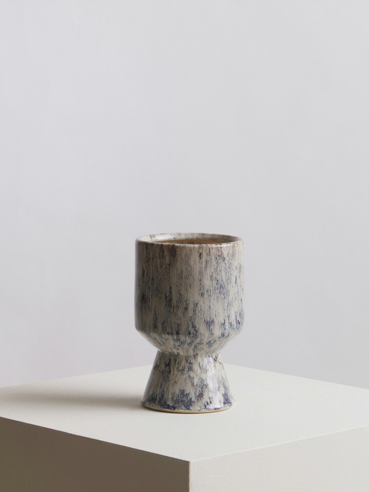 image 1 of Orsina Modern Small Indoor Planter, Beige Planter, Contemporary Standalone, Flower, and Herb Planter, Round Planter