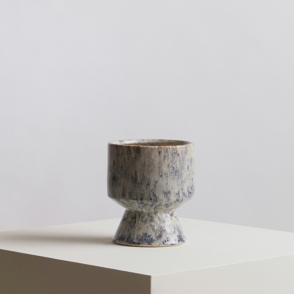 image 1 of Interiors by Premier Modern Small Indoor Planter, Beige Planter, Contemporary Standalone, Flower, and Herb Planter, Round Planter Cream