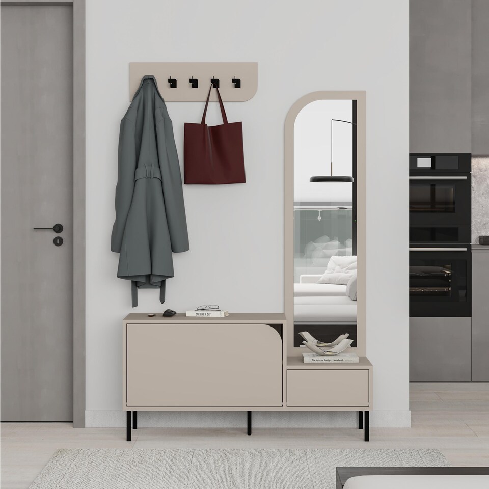 image 1 of Decortie Mila Hall Tree Coat Stand 120x172cm Sandstone