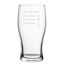 Personalised To Do List Drink Beer Engraved Tulip Pint Glass