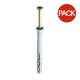 image 1 of Securfix Hammer-In Fixings (Pack of 10) - White/Gold - One Size