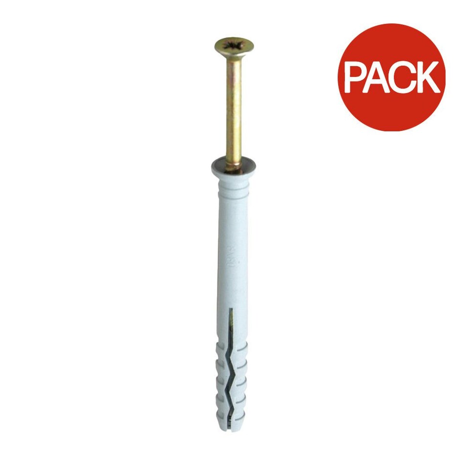 image 1 of Securfix Hammer-In Fixings (Pack of 10) - White/Gold - One Size