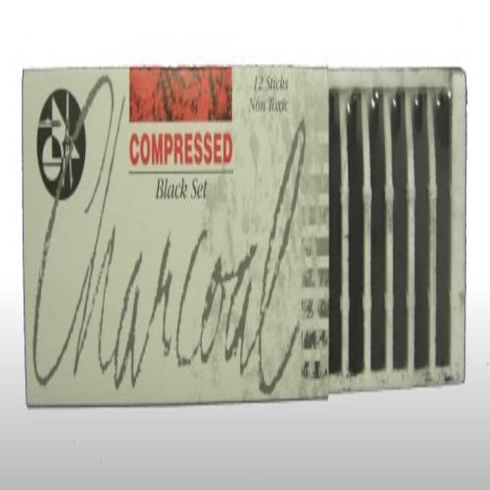 image 1 of Jakar Compressed Charcoal Sticks - Black (Pack of 12)