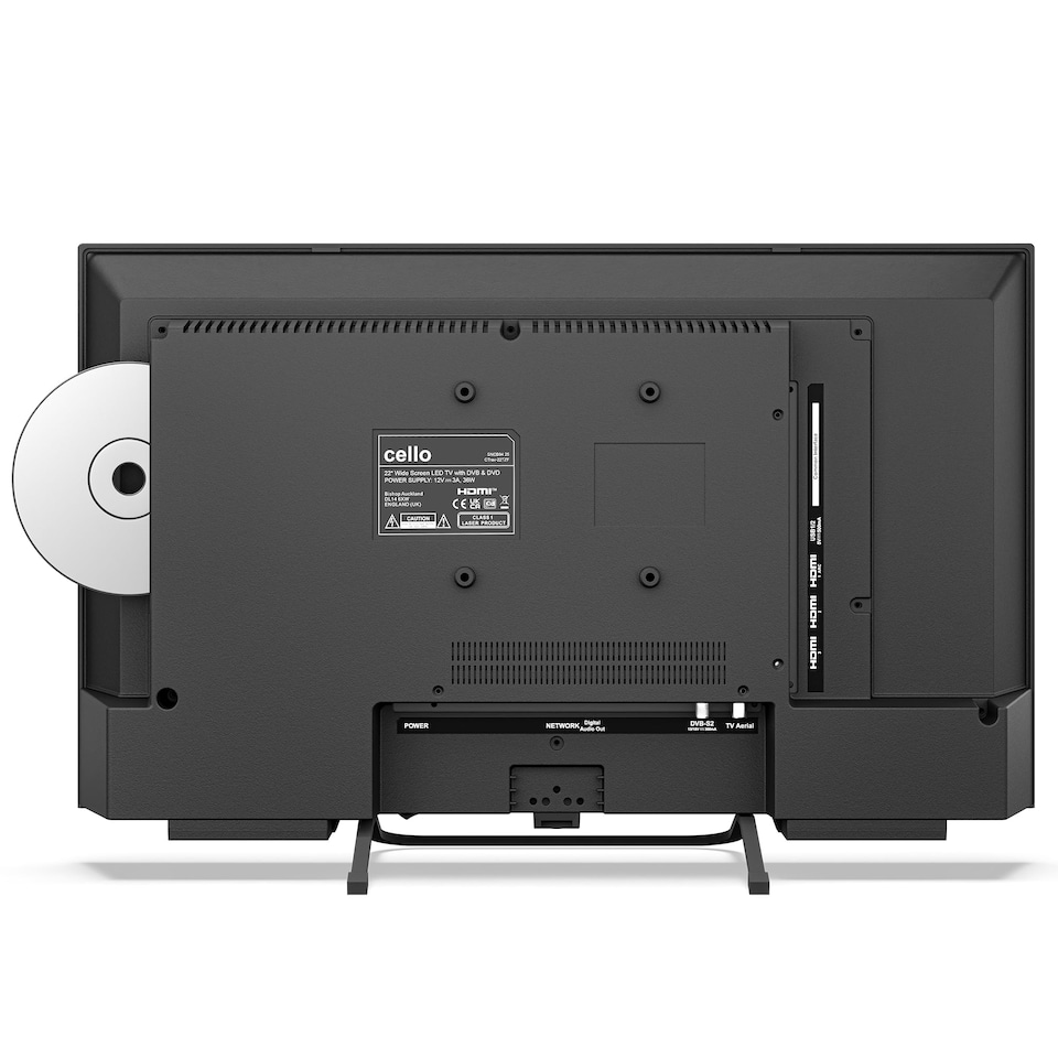 image 1 of Cello 22 inch Smart Samsung Plus 12-Volt Traveller TV with DVD Player | Black | Black | 22" | 1