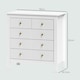 image 3 of HOMCOM Fluted Bedroom Chest of Drawers w/ 5 Drawers Gold Tone Handles White
