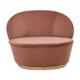 image 2 of Interiors by Premier Pink Velvet Base Chair with Golden Base, Complete Velvet Upholstery of Lounge Chair for Living Room