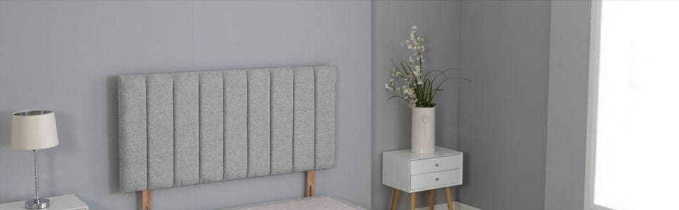 Silver Linen 9 Panel Headboard | Silver | 6FT Superking 20"inch Headboard