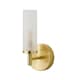 image 1 of ValueLights Canya Gold IP44 Frosted Glass Wall Light & Bulb | Gold