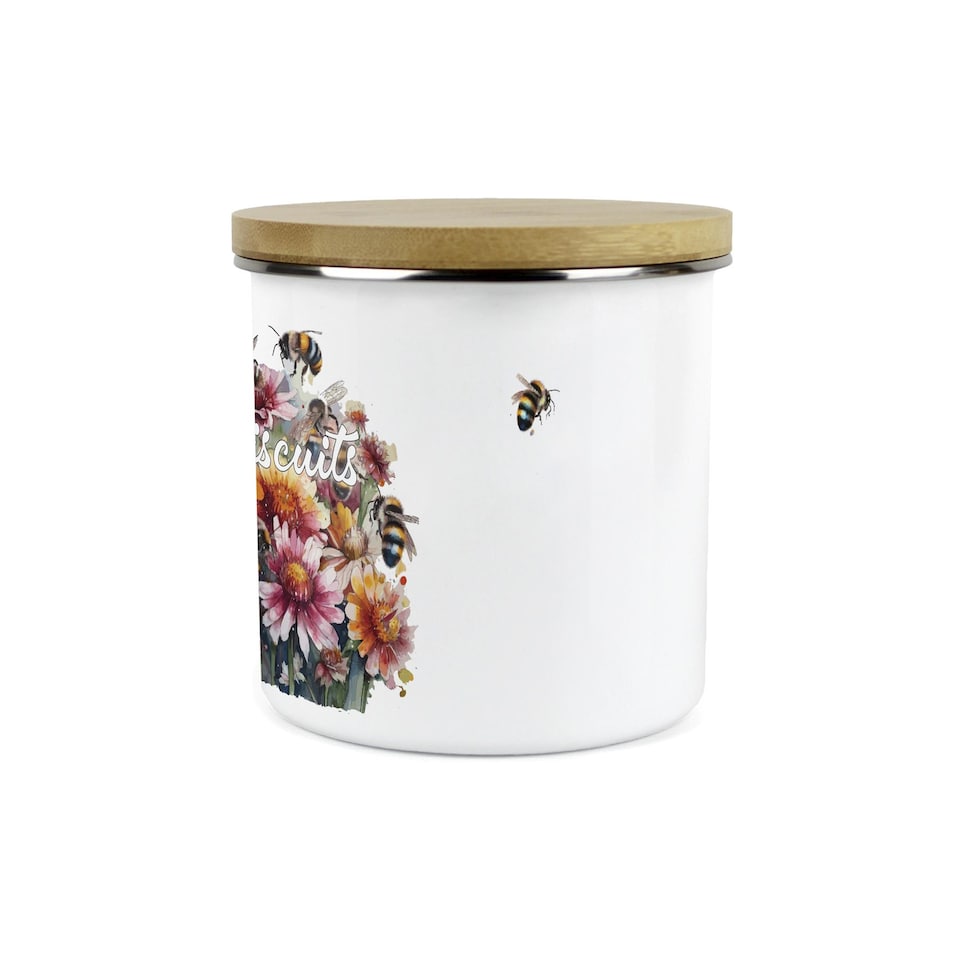 image 1 of Flowers & Bees Small Biscuit Tin