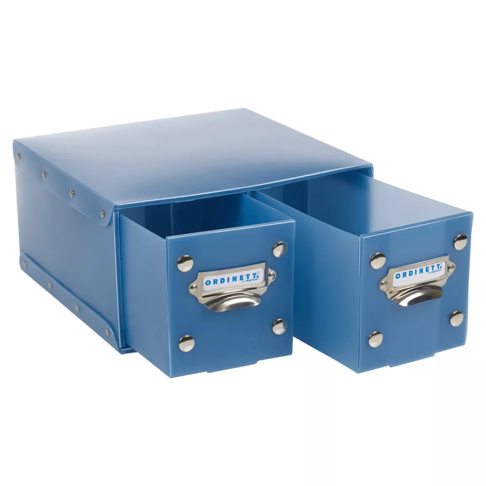 image 1 of Ordinett Collapsible Storage Boxes with Lids and Labels