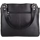 image 5 of Large Genuine Soft Leather Shoulder Contrast Stitch Handbag Blue | Denim
