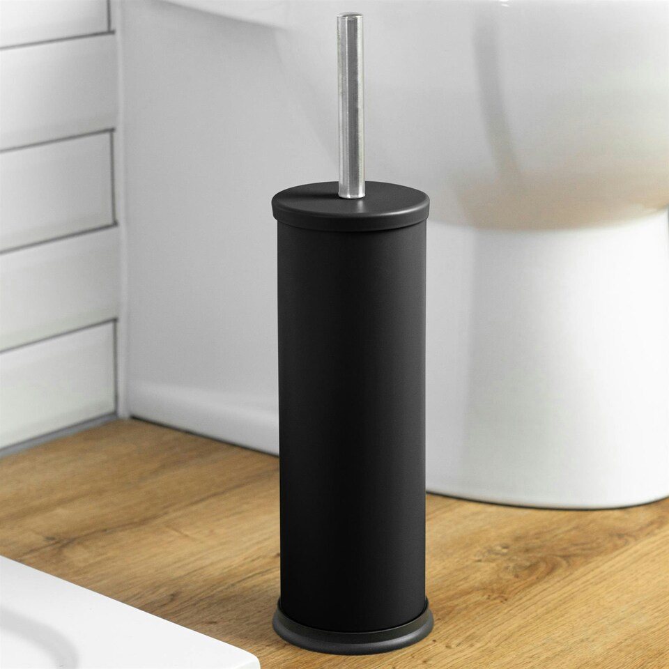 image 1 of Harbour Housewares Round Toilet Brush - Matt Black Black