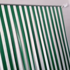 Slat type Door Curtain,Bug Blind,Fly Blind,Strip Blind-GREEN & WHITE - 80cm wide x 200cm drop Green | White
