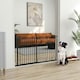 image 7 of PawHut Dog Gate Wide Stair Gate w/ Door Pressure Fit, 75-145W cm, Black