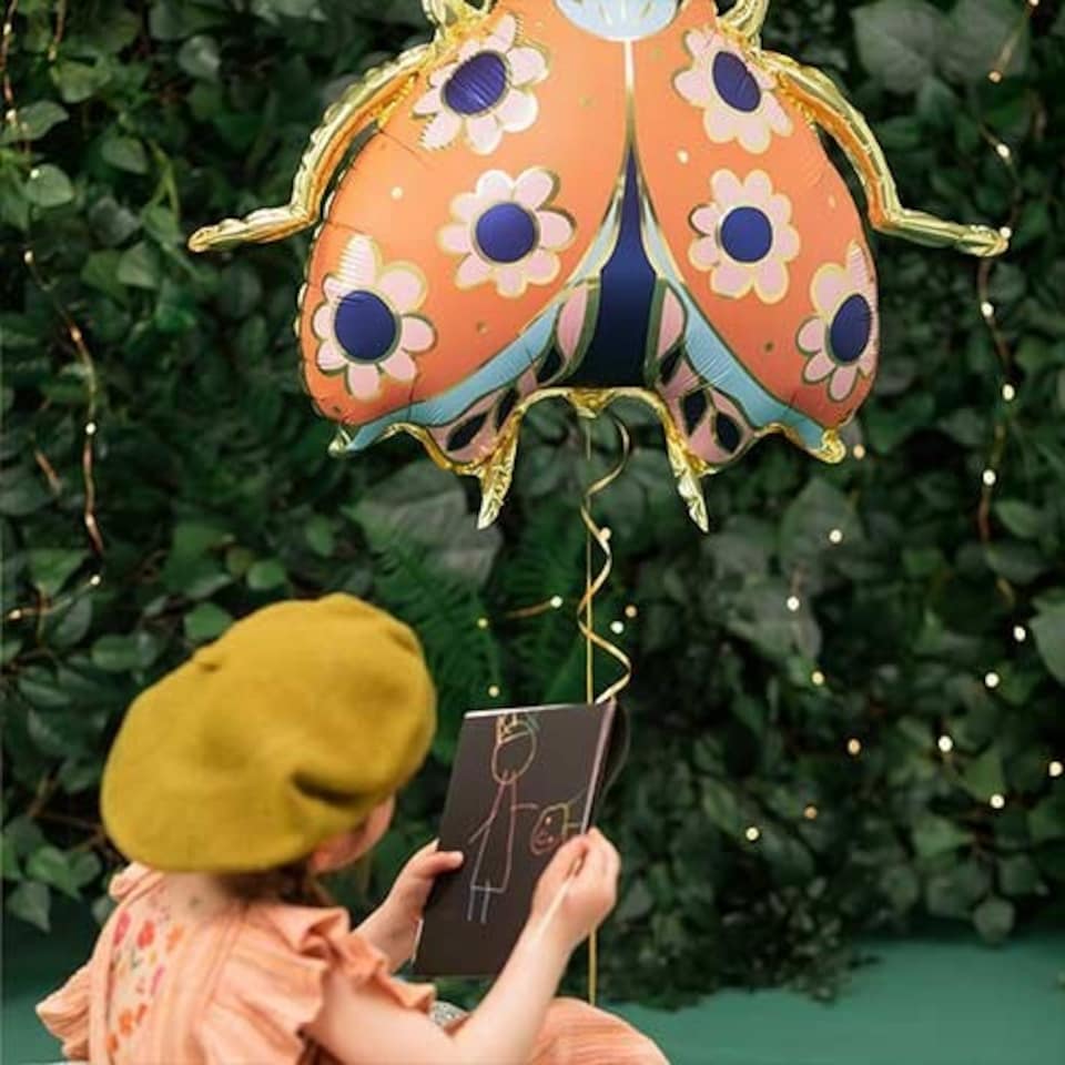 image 1 of Floral Ladybird Giant Helium Foil Balloon 87cm / 34 in