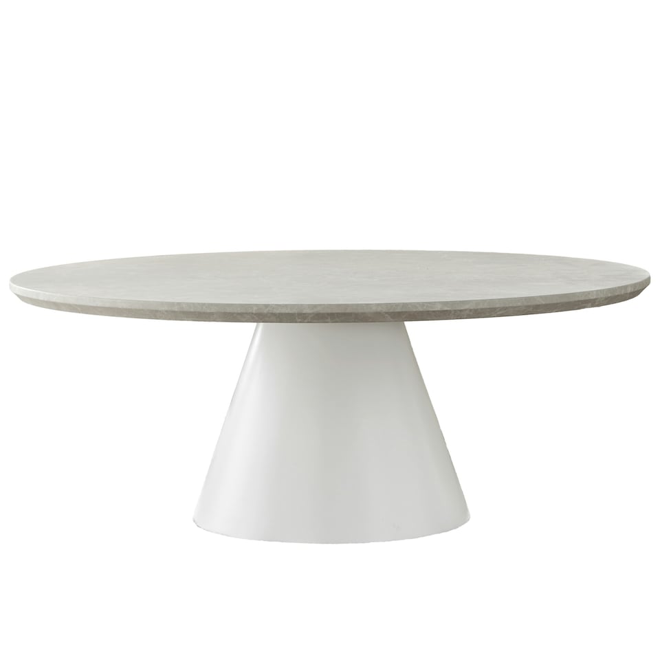 image 1 of Furniturebox Palma Round Beige Stone Coffee Table