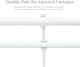 image 4 of Lister Cartwright Double Curtain Extendable Pole Set with White Ball Finials- 19mm & 28mm Metal Poles(120- 320 cm)