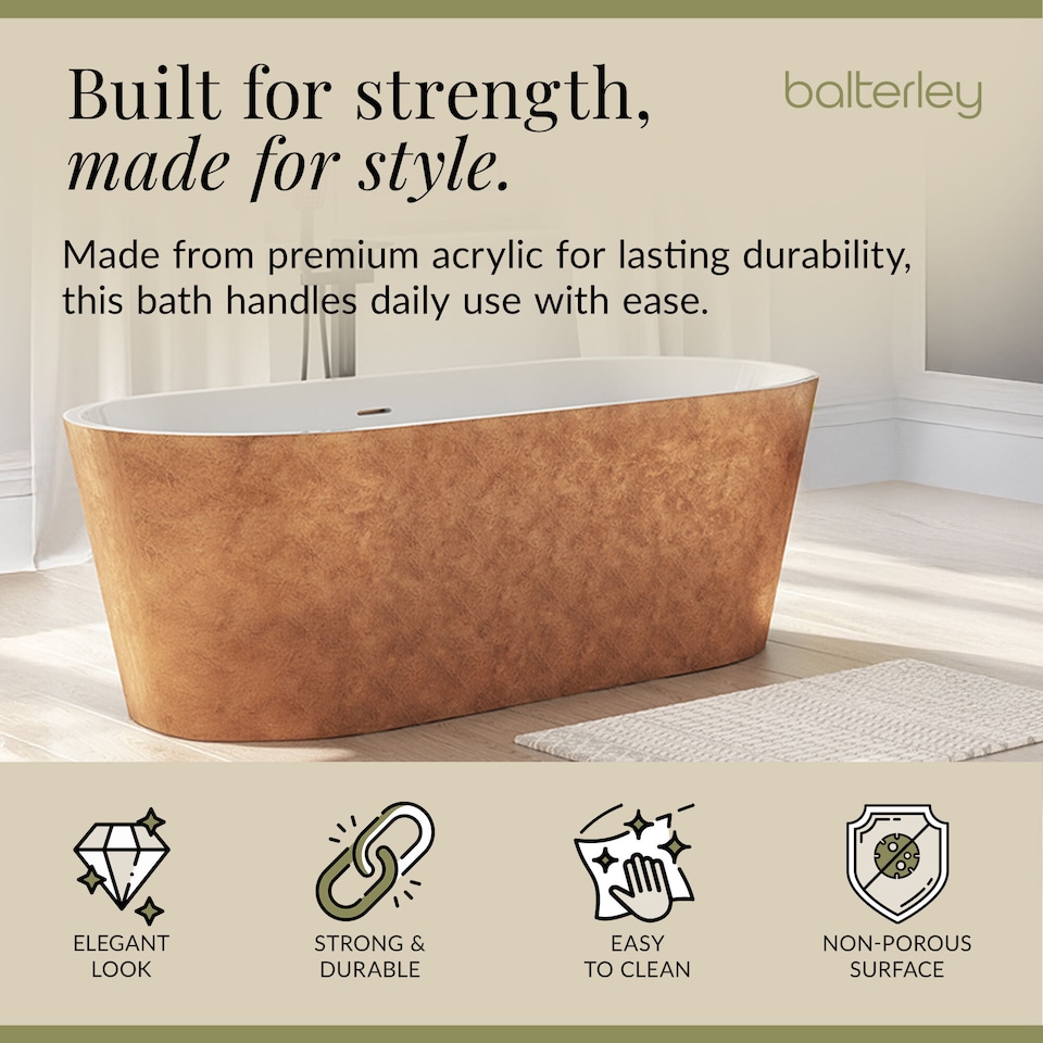 image 1 of Balterley Luxury Modern Freestanding Oval Bath | Copper | Copper