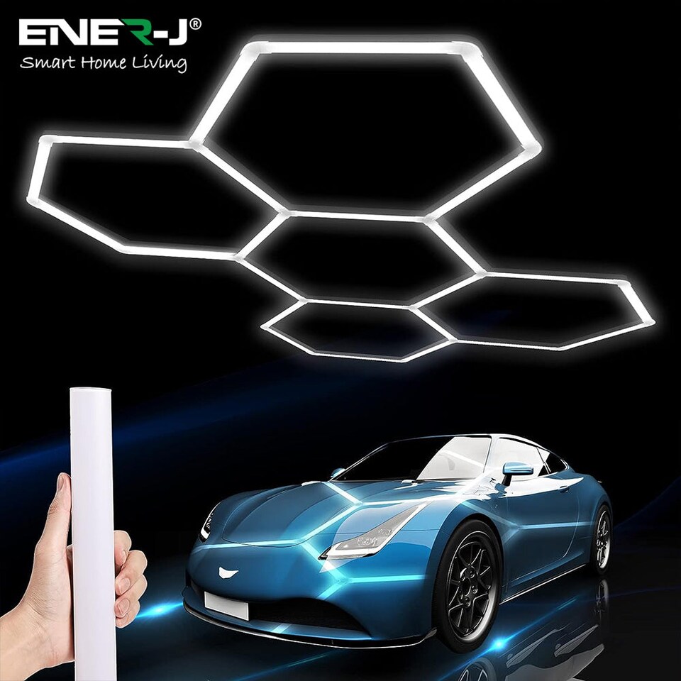 image 1 of 160W Car Showroom Lights with 5 Hexagon design CCT switchable through on off switch