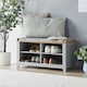 image 3 of VonHaus Grey Hallway Shoe Storage Bench with Seat Grey