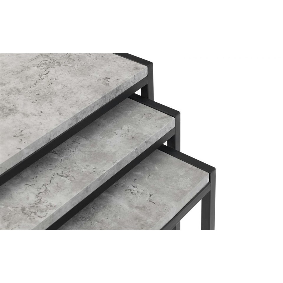 image 1 of Concrete Effect Nest of Tables Grey
