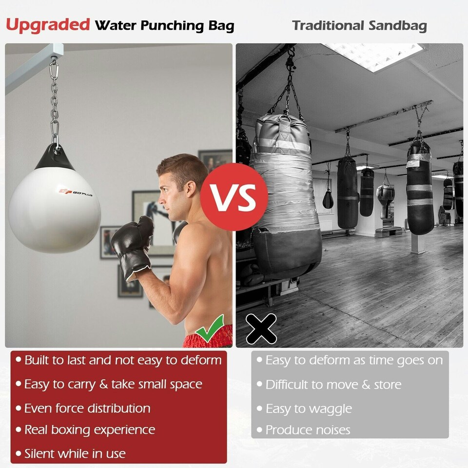 image 1 of COSTWAY 18 Inch Water Punching Bag 50 kg Heavy Bag White White