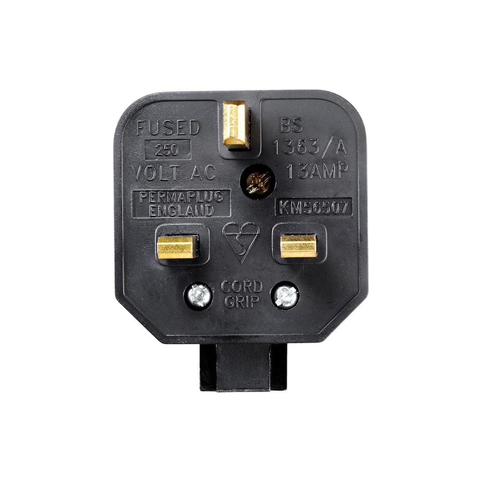 image 1 of Masterplug Rewireable Plug Heavy Duty 3 Pin Mains Plug with 13A Fuse Sleeved Pins IP20 Cable Connector