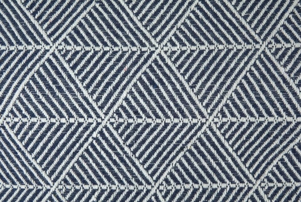 image 1 of Geo Diamond Collection Recycled Cotton Throw in Navy (90" x 100") | Blue | Blue
