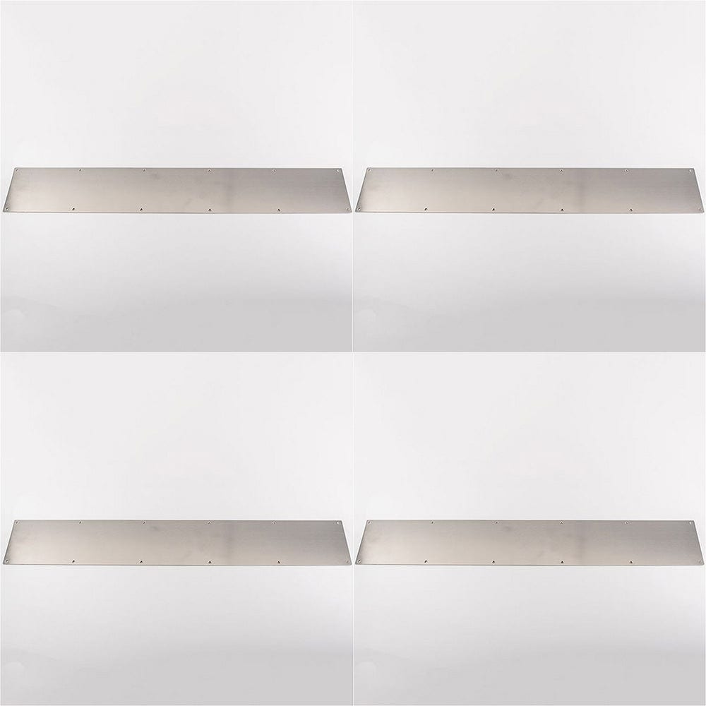 4 PACK - 830mm x 150mm Plain Door Kickplate - Satin Stainless Steel Kick Plate Protector