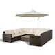 image 5 of Havana 10 Seat Rattan Sofa Conversation Set with Ice Bucket Coffee Table Brown | Ivory