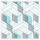 image 1 of Blue geometric hexagons (Picutre Frame) White | S