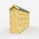 image 1 of 4 x 18 Feet Apex Shed - Single Door Without Windows - Wood - L533 x W118 x H217 cm Brown