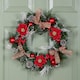 image 2 of Premier 40cm Christmas Red Dressed Festive Wreath With Baubles Bows And Pinecones