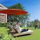image 8 of Outsunny Wooden Garden Parasol with Rope Pulley Mechanism Orange | Orange
