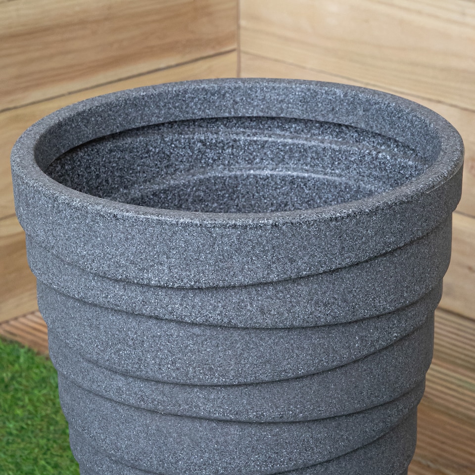image 1 of 56cm Medium Round Grey Garden Patio Trojan Plant Pot