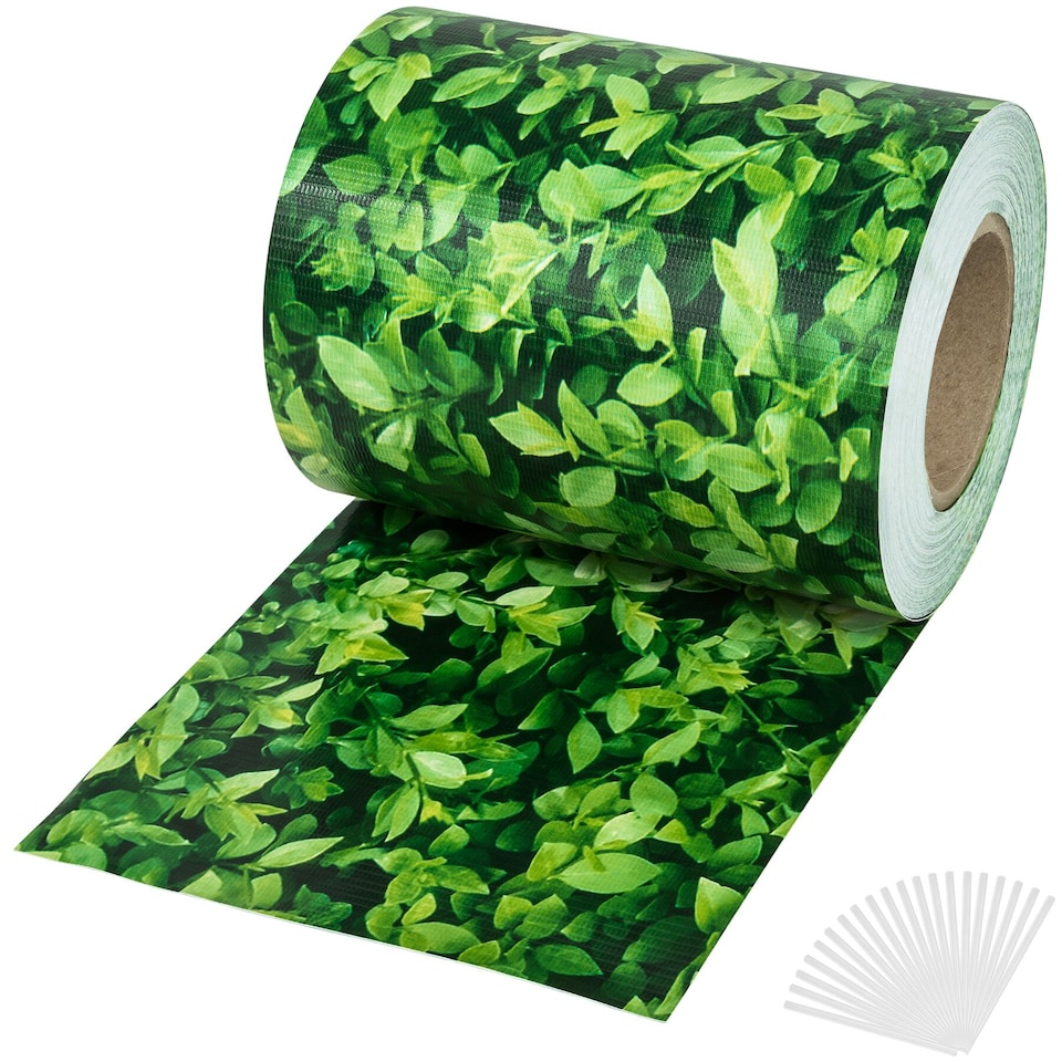 image 1 of Privacy Film - double-sided print, opaque and tear-resistant, fastening clips included | Green | greenery | 7000 x 19 x 0,04 cm | 1